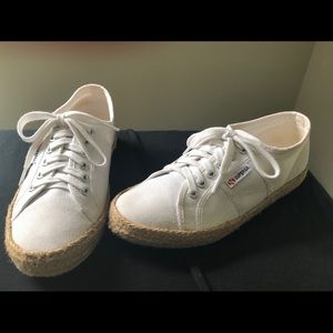 superga raffia wrapped sneakers